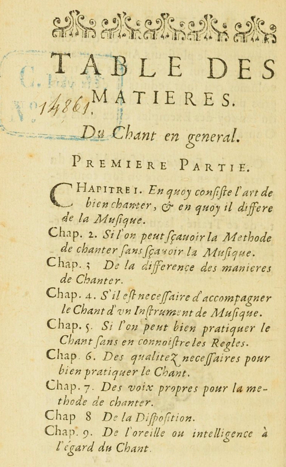 Table des matières